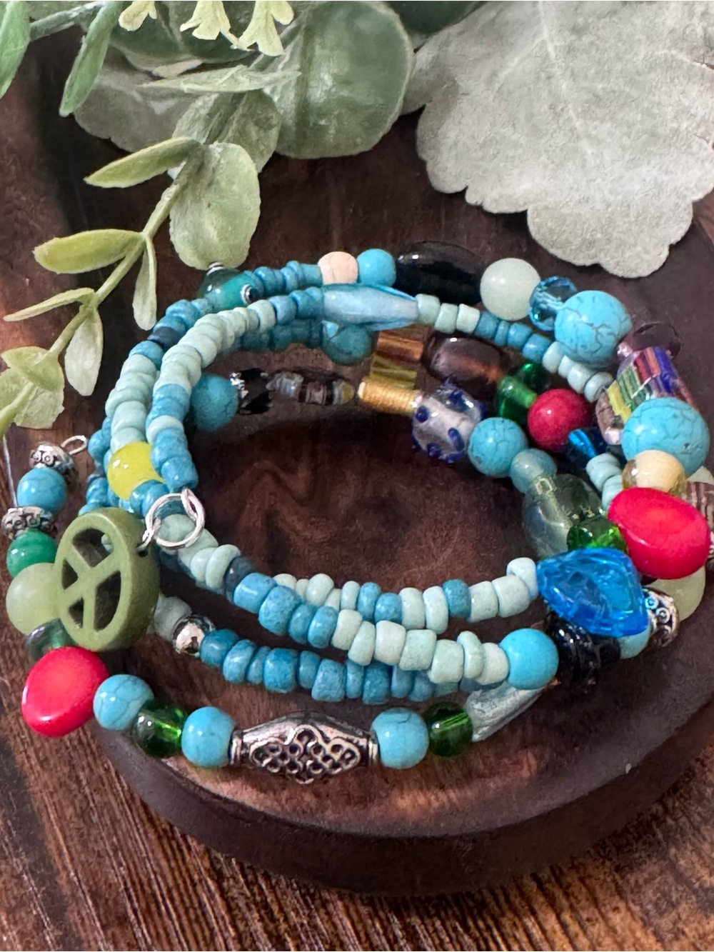 Bohemian Turquoise Multi-Strand Beaded Women’s Bracelet